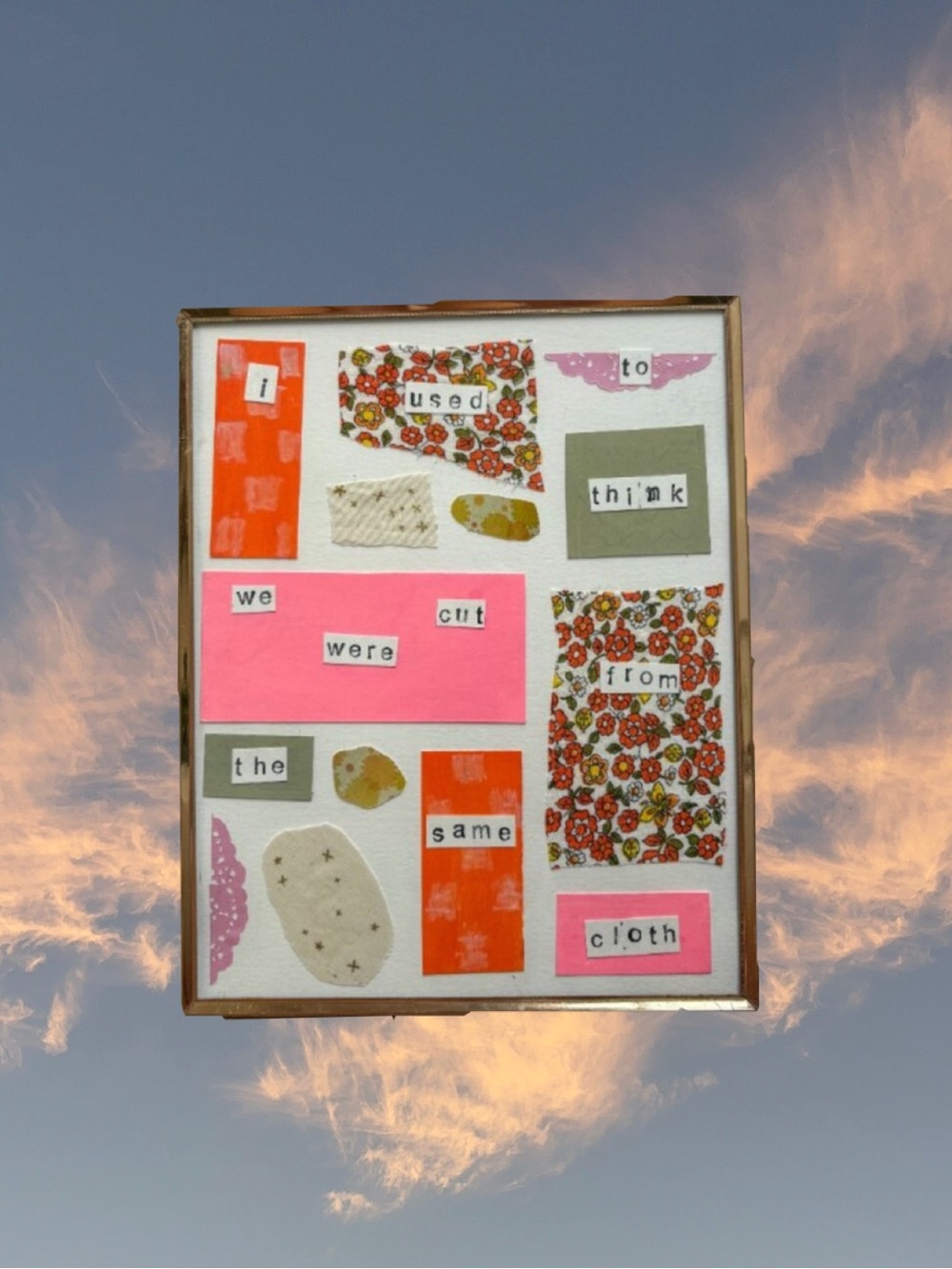 Vintage Frame with Same Cloth Collage